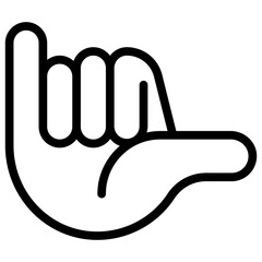 Shaka Sign Icon with Line Style