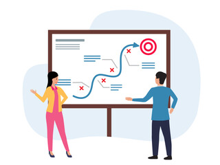 strategic planning overcome difficulty obstacle reach goal target business success brainstorming © SachiDesigns