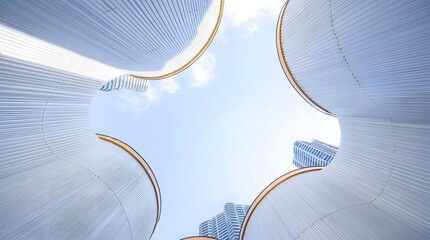 Upward shot of modern building dome