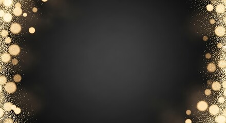 Dark background with glowing golden bokeh lights on the sides