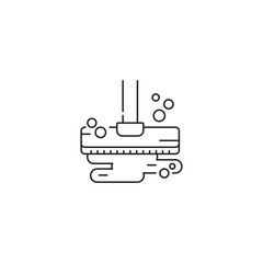 Mopping icon, Cleaning Symbol Outline icon Transparent background Editable Stroke