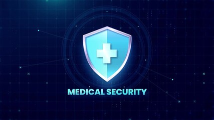 Medical Security Shield medical shield protective healthcare, patient protection, insurance coverage, protection, motion graphic, patient safety, health insurance, medical coverage, animated.