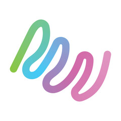 colorful wavy gradient ribbon illustration with fluid rainbow motion and style, vector illustration