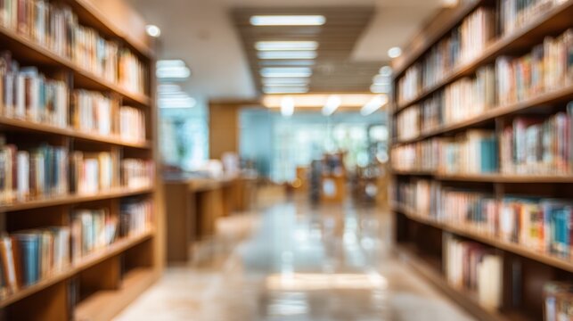 Shelves lined with books create a peaceful environment for reading and studying in a library.