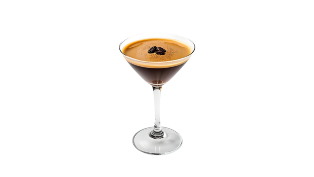 Espresso Martini cocktail, png, isolated on transparent background, perfect for food and drinks marketing and advertising