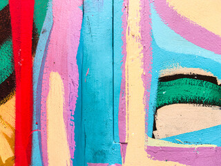 Details of graffitis painted on the wall you can use as background for your design