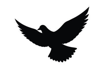 Obraz premium Dove silhouette vector illustration, Set of Dove silhouette illustration