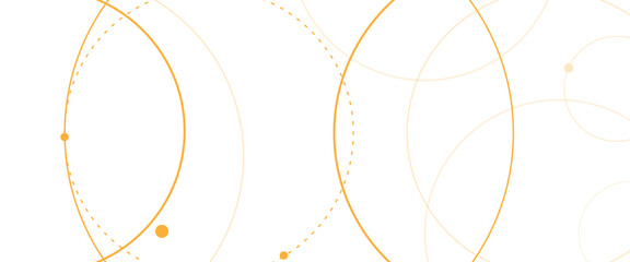 Vector new concept graphic design element with with overlapping circles, dots and dashed circles science and connection design