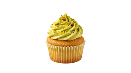 Pistachio flavored cupcake with sprinkles, png, isolated on transparent background, perfect for food marketing and advertising