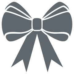 Simple flat graphic icon of a tied ribbon bow for holiday and birthday gifts
