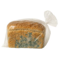 Moldy Bread Loaf Inside Bag Isolated on Transparent Background