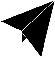 送信・メッセージ・通信をイメージしたシンプルな紙飛行機のベクターアイコン｜メールやアプリUI、ビジネス資料に使いやすいデザイン素材