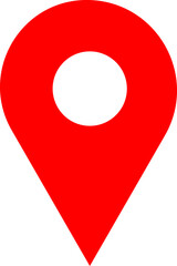 目的地や位置情報を示す、シンプルで使いやすい赤いポインターアイコンのベクターイラスト｜ナビゲーションやUIデザイン