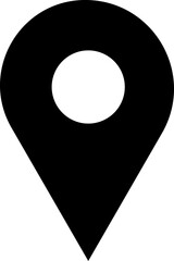 目的地や位置情報を示す、シンプルで使いやすい黒いポインターアイコンのベクターイラスト｜ナビゲーションやUIデザイン