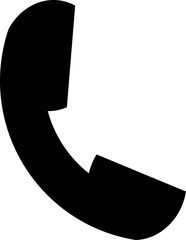 電話・連絡・コミュニケーションをテーマにした、モノクロでスタイリッシュな受話器のベクター素材｜企業サイトやプレゼン資料にも使えるデザイン