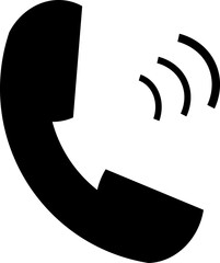 電話・連絡・コミュニケーションをテーマにした、モノクロでスタイリッシュな受話器のベクター素材｜企業サイトやプレゼン資料にも使えるデザイン