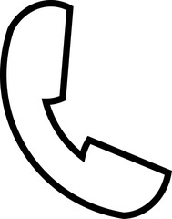 電話・連絡・コミュニケーションをテーマにした、モノクロでスタイリッシュな受話器のベクター素材｜企業サイトやプレゼン資料にも使えるデザイン