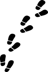 靴底の跡をイメージした、シルエット風の足跡アイコン素材｜ハイキングや地図にも使えるベクターイラスト