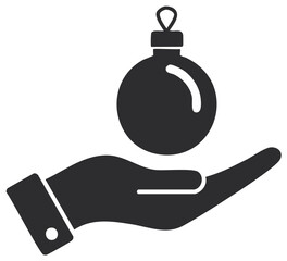 Ornate Christmas ball on hand illustration, holiday celebration and decorations element