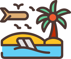 travel-related symbols, plane, boat, passport, luggage, hotel, compass, tourism, beach, landscape, maps, vacation, booking, tickets, navigation, geolocation, taxi, airport