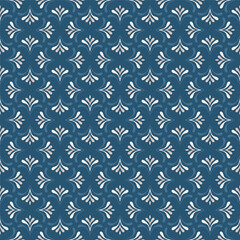 Elegant Decorative Floral Repeat Pattern with Artistic Shape on Dark Backdrop