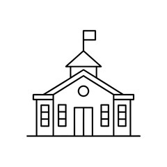 Simple outline of a building on transparent background