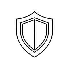 Outline drawing of a shield on transparent background
