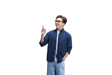 A Moment of Revelation: A man is captured mid-thought, a bright idea reflected in his eyes and...