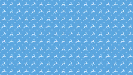 Christmas reindeer pattern blue background winter holiday season seamless design for wrapping paper © Visual Discoveries