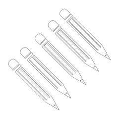 Continuous single one line art of ball pen in abstract minimal style isolated outline illustration.