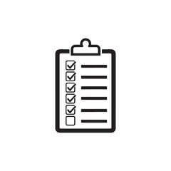 Checklist icon on a clipboard with checkboxes and lines, representing tasks and todo lists