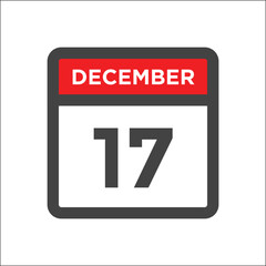December 17 calendar icon - day of month