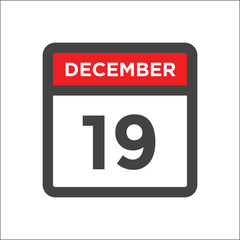 December 19 calendar icon day of month