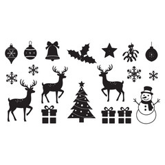 Festive Christmas Black Silhouettes