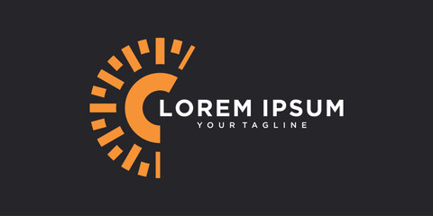 Sun heat logo design template