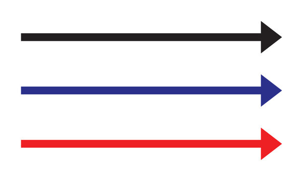 red, black & Blue arrow pointing towards right. vector illustration eps file. 