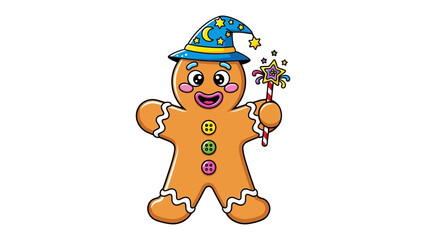Gingerbread Wizard: A whimsical gingerbread cookie, adorned with a wizard's hat and a magical wand, brings a touch of fairytale charm and festive delight to the season. 