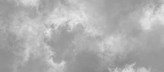 black and white abstract vintage background. gray isolated cumulus clouds. realistic mist smoky texture.