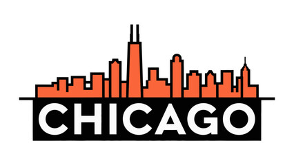 Chicago Skyline Graphic: A stylized representation of the city's iconic skyline, rendered in bold colors, is a celebration of urban architecture and identity. A visual journey.