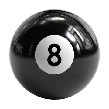 Billiard game action with 8-ball pool hall digital isolated on transparent background
