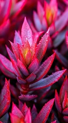 Vibrant red succulent with striking foliage in a garden setting, showcasing nature's beauty