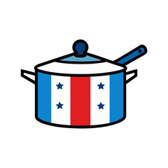 Honduras flag pot with spoon cooking concept
