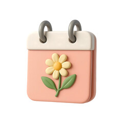 Cute floral calendar icon with soft pink hue