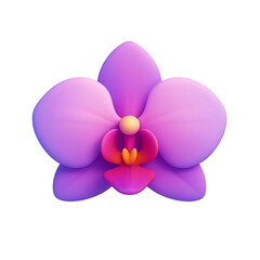Vibrant purple orchid flower isolated on black