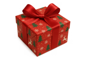 Gift box providing holiday spirit and seasonal celebration, ideal for christmas, new year, and winter events with copy space