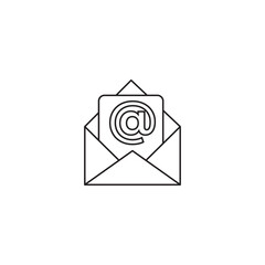 Email outline icon. Can be used for any platform action promotion and advertising mockup. Isolated symbol sign used for: mobile, app, design, web, dev, ui, ux, gui. EPS 10. For your project
