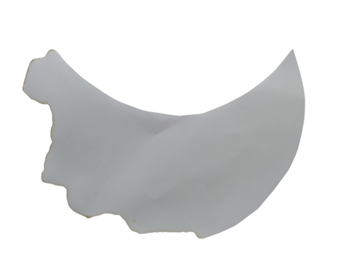 A light grey abstract curved shape with irregular edges isolated on transparent background