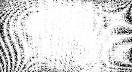 Vector halftone dots subtle wave. Curving lines, horizontal flow. Abstract black and white ripple texture with central copy space.