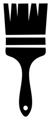 Simple Black and White Paint Brush Icon, Painting Tool, Artistic Equipment, Art Supply, DIY, Creative Project, Design Element