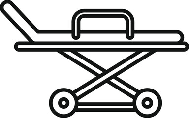 Empty medical stretcher standing by, ready for use in hospital or emergency situations